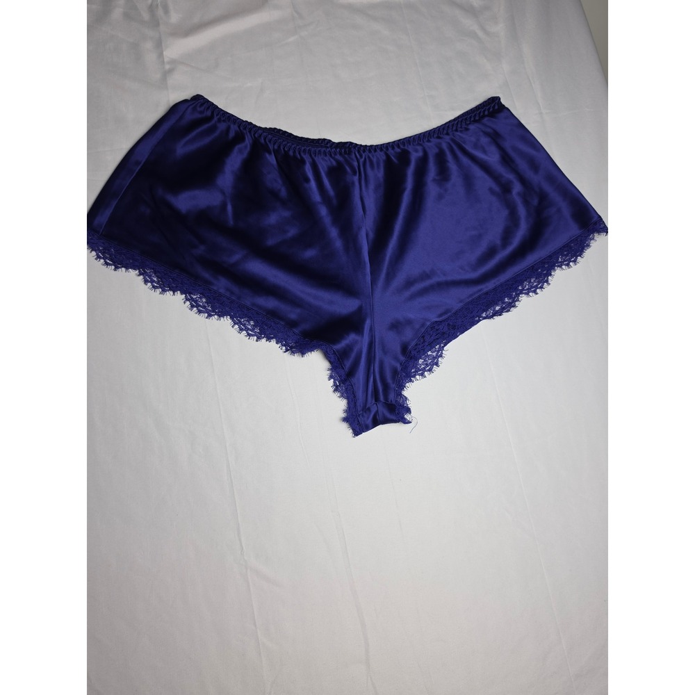 Victorias Secret Royal Blue Satin Lace Trim Tap Shorts XL 243378-QD2